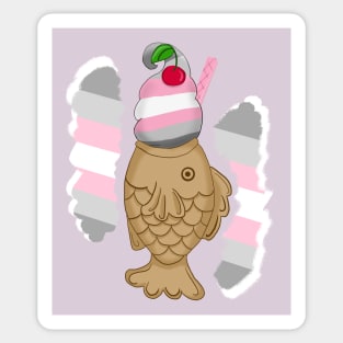 Pride Taiyaki design, 2nd wave (demigirl) Sticker